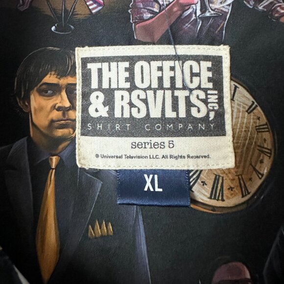 RSVLTS THE OFFICE THREAT LEVEL MIDNIGHT SHIRT MICHAEL JIM DWIGHT KUNU MENS XL - Picture 3 of 3